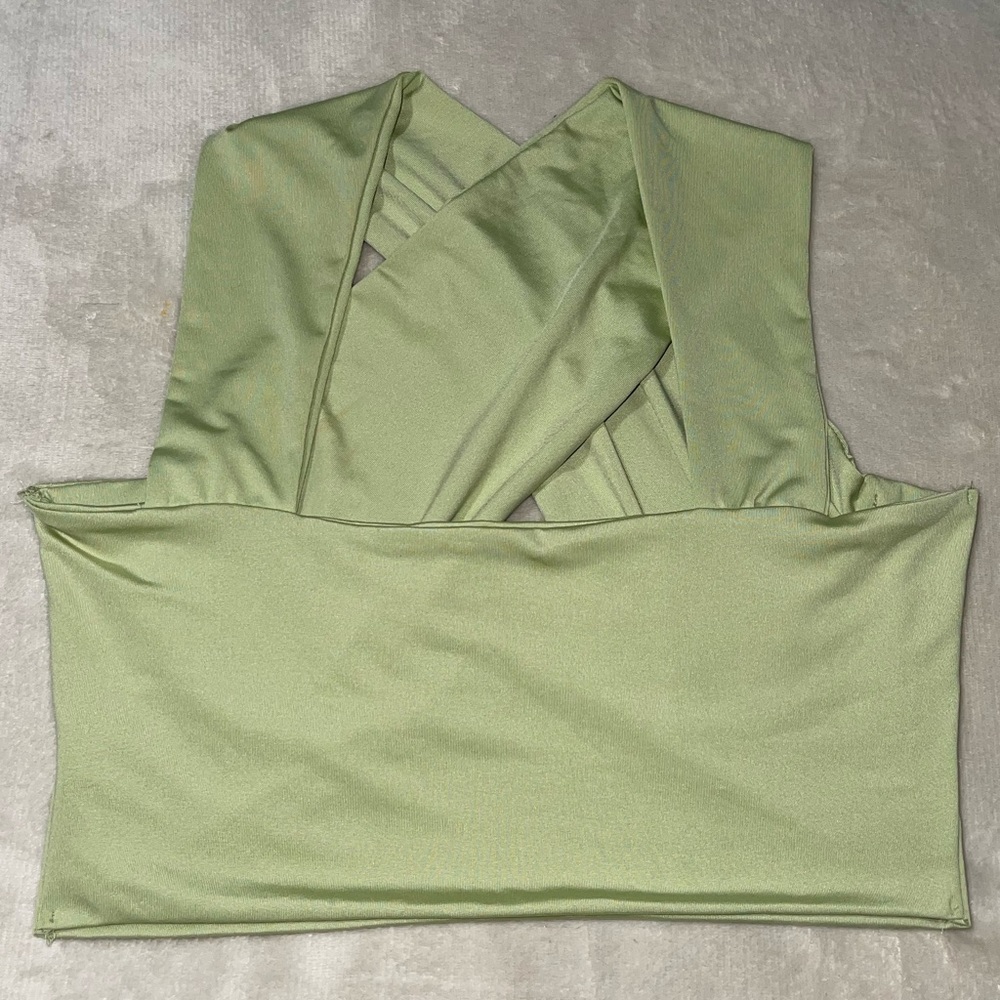 Light Green Cropped Shirt - Picture 2 of 4